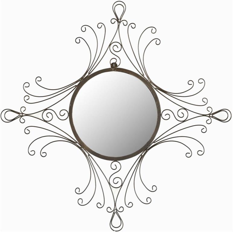 Miroir en Fer/verre/bois Or