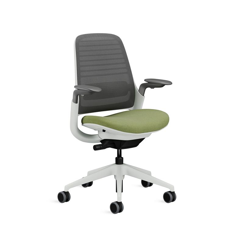 Chaise de bureau ergonomique en tissu vert 66 x 64 x 92