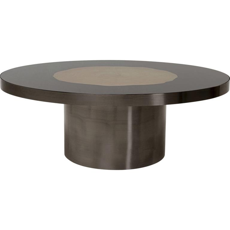 Table basse ovale en verre et acier