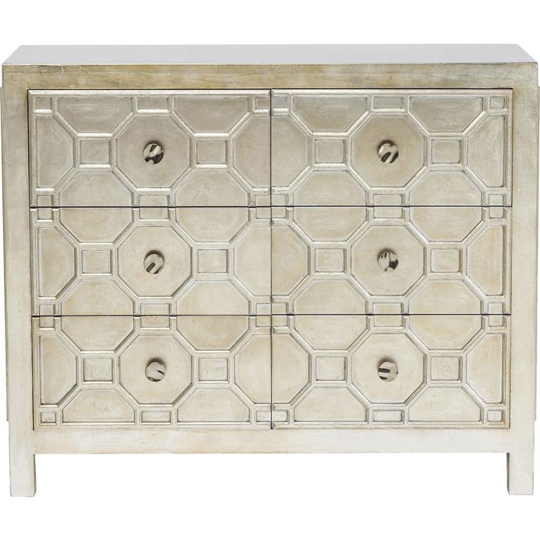 Commode 6 tiroirs fini métallisé