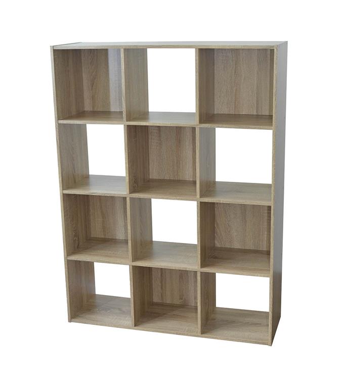 Etagère de Rangement 12 Cases  L93 cm - Effet Bois clair