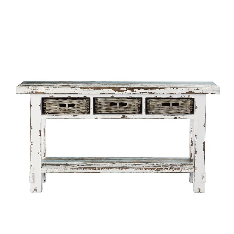 Console en pin recyclé massif