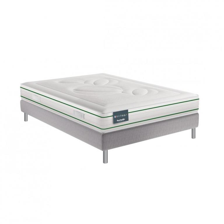 Ensemble Dunlopillo EUGEN 7 140 x 200 cm matelas 100% Latex 22 cm sommier à lattes fixe