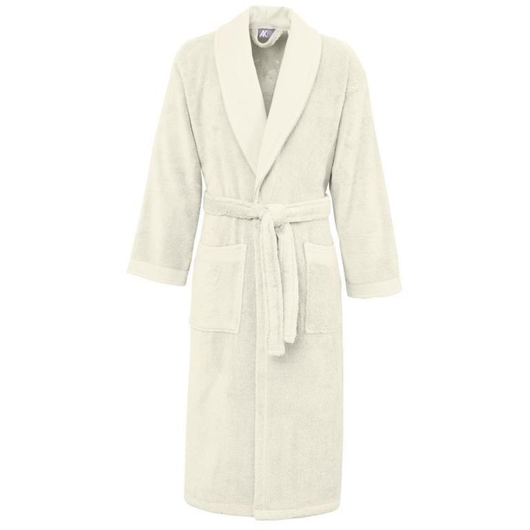 Peignoir de bain mixte col châle Ecru L
