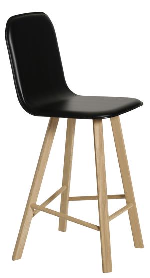 Chaise haute noire en cuir Tria - Colé Italian Design Label