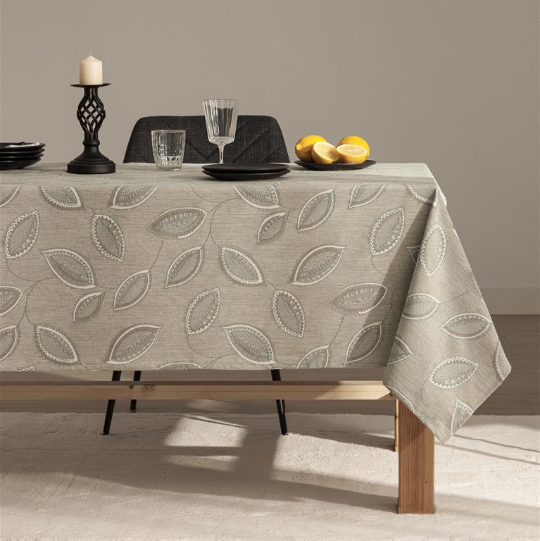 Nappe jacquard toucher tissu et traitement antitache Bleu 140x240 cm