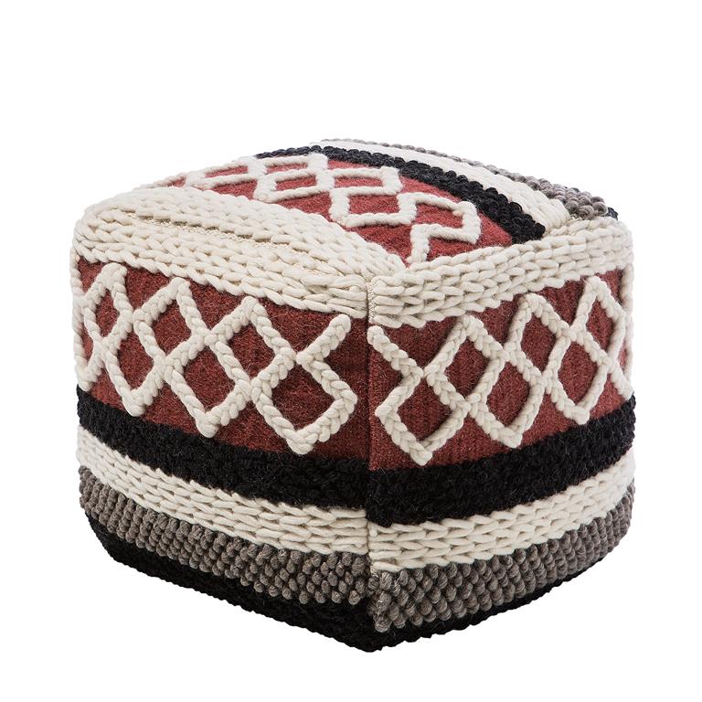 Pouf en tissu multicolore 48x42cm