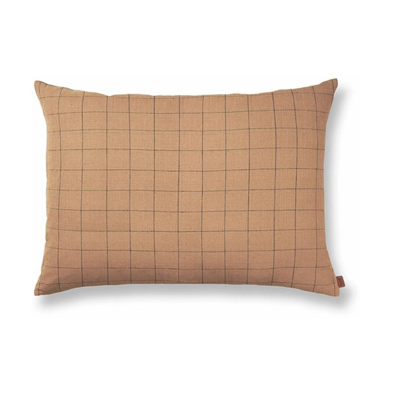 Coussin en coton marron quadrillé 60 x 40 cm Brown - Ferm Living