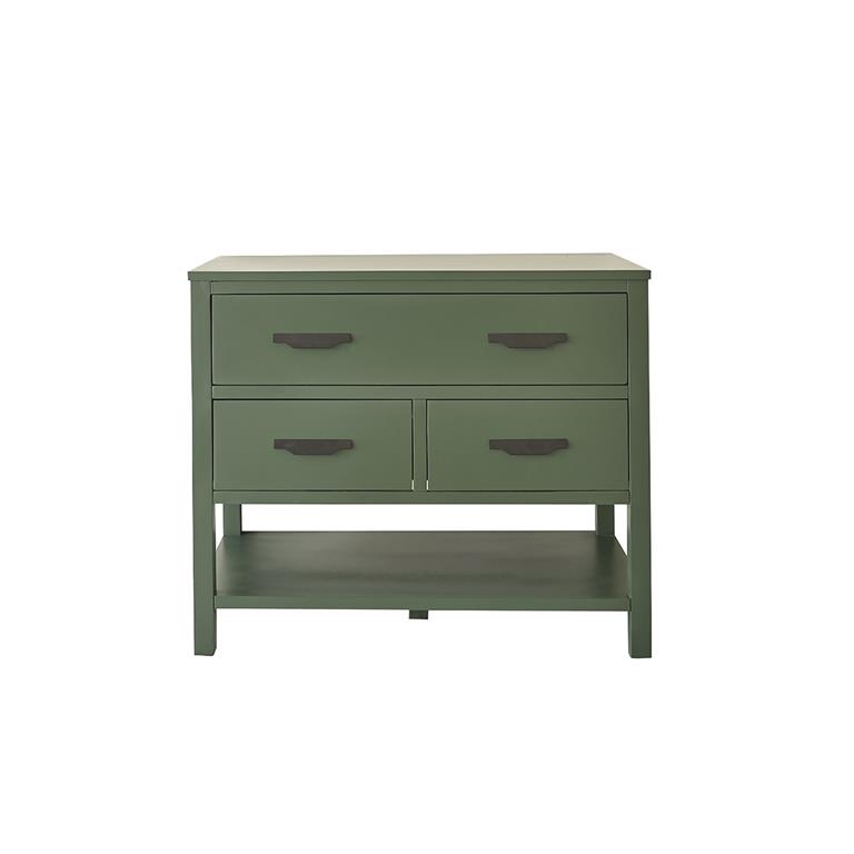 Meuble sous vasque en acacia massif vert 90 cm