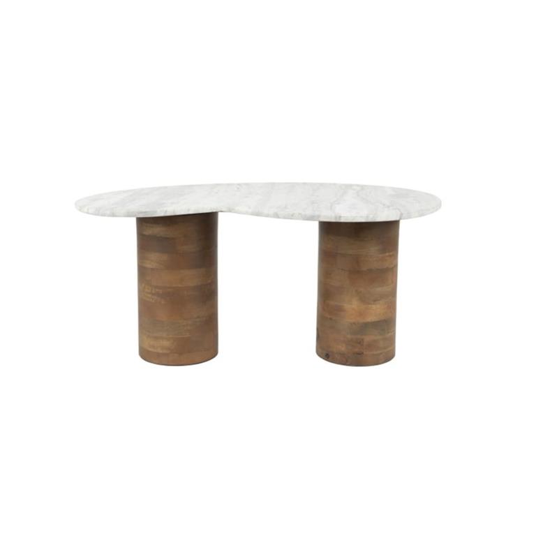 Table basse design en marbre blanc