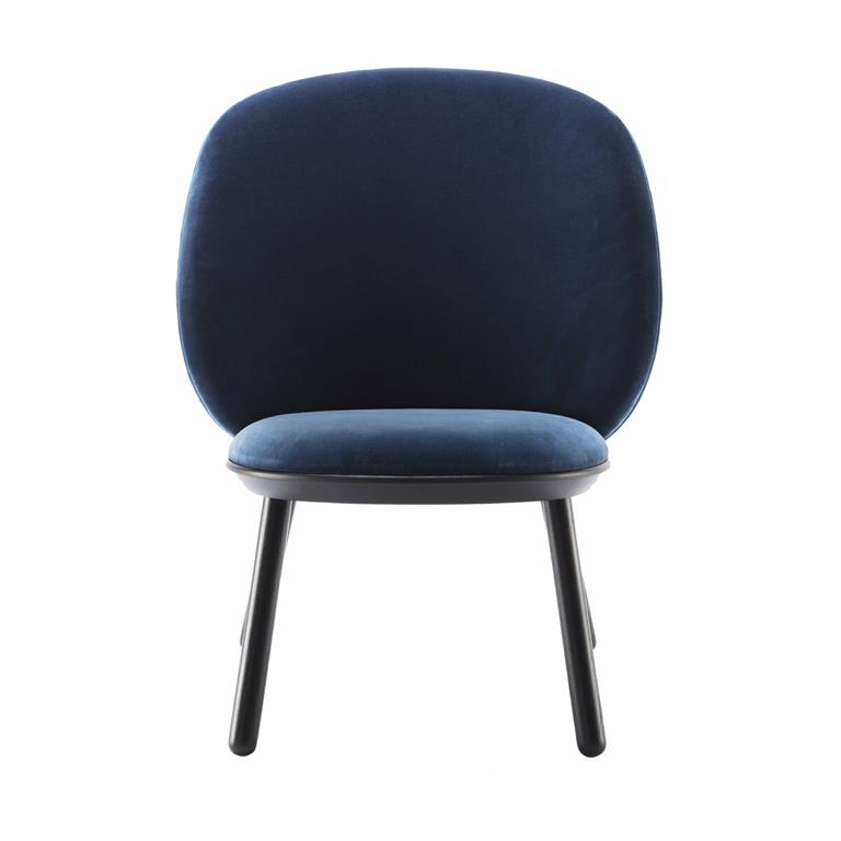 Fauteuil en velours bleu Naïve - EMKO