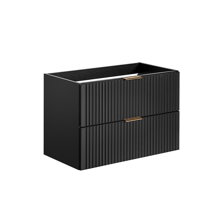Meuble sous-vasque stratifiés noir mat
