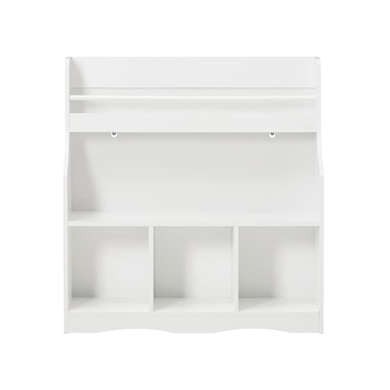 Bibliothèque enfant avec 5 compartiments effect bois blanc