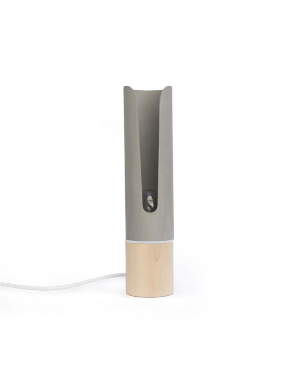 Lampe à poser en bois et béton
