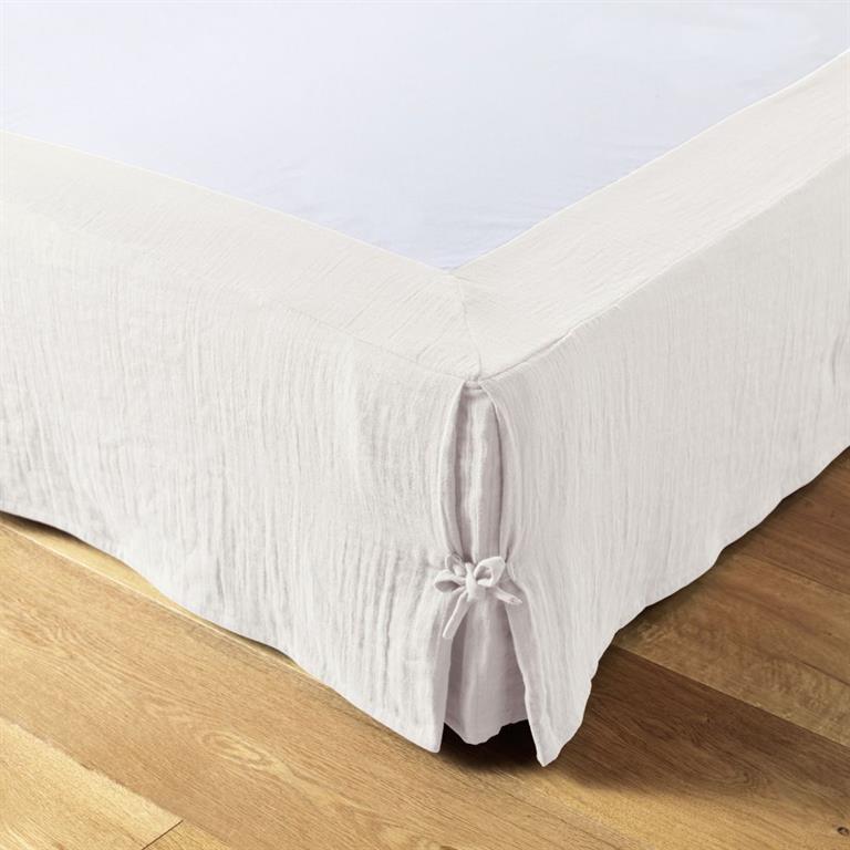 Cache sommier gaze de coton uni 160x200 cm
