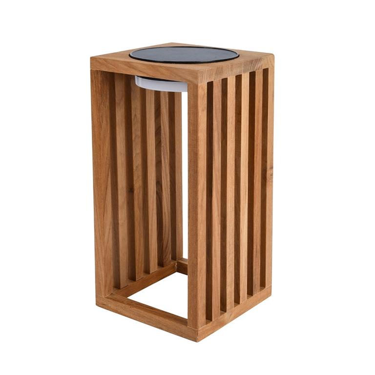 Lanterne solaire décorative Bois Bois H30cm