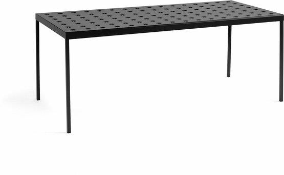 Table de jardin rectangulaire en acier anthracite 190 x 87 cm Balcony