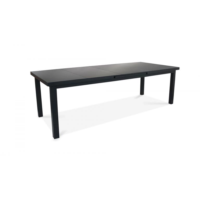 Table de jardin extensible en aluminium gris 12 places