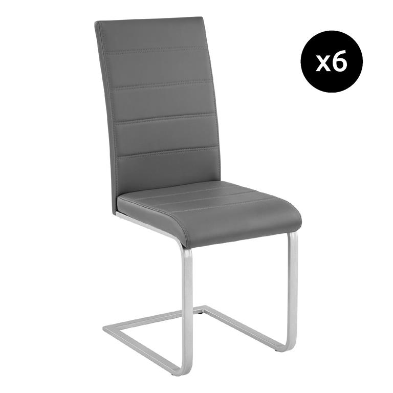 6 Chaises de Salle à Manger, Chaises de Cuisine, Mobilier de Salon Rembourrées à Piètement Luge Design TECTAKE.  À la fois épuré et moderne, cet ensemble de chaises élégantes ...