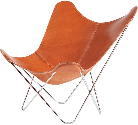 Fauteuil AA Butterfly Pampa Marron Miel - Cuero