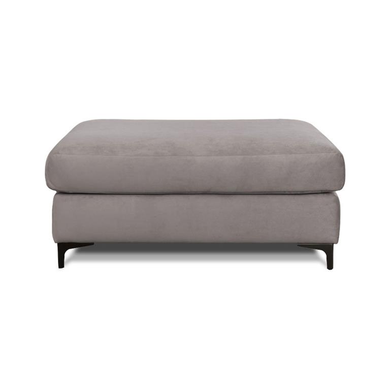 Pouf salon velours gris clair
