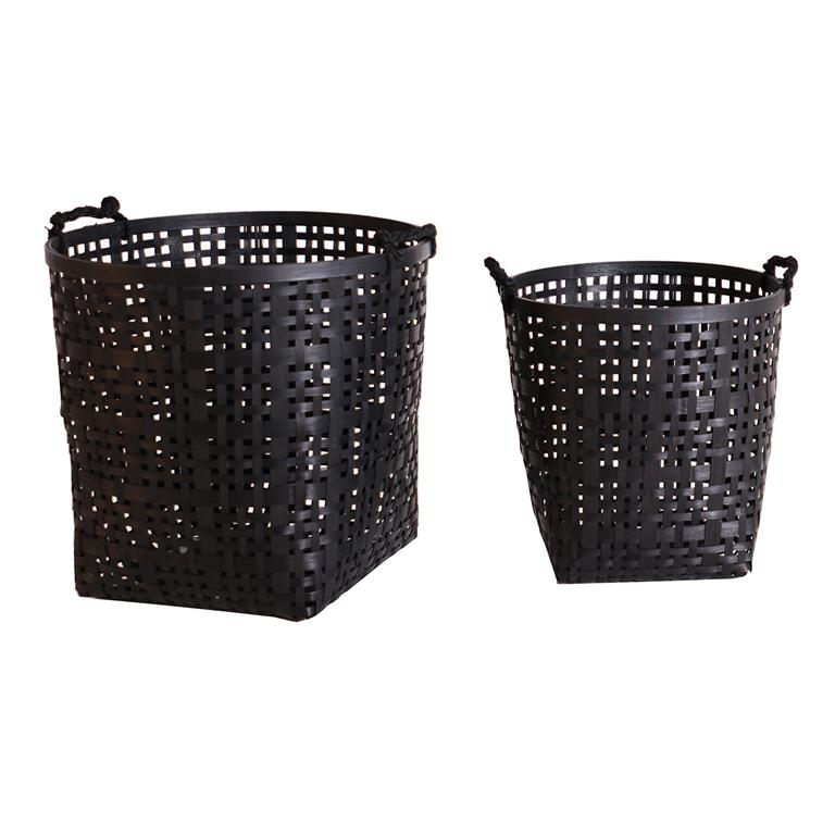 Corbeille en bambou noir 42x42x40 cm
