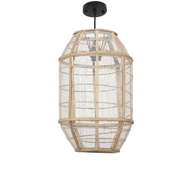Suspension en bois beige et lin