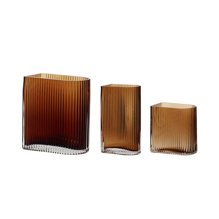 Set de 3 Vase en verre marron