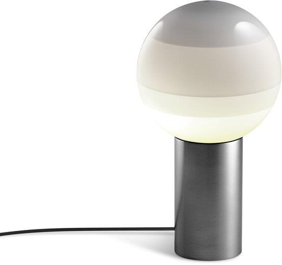 Lampe de bureau en métal et verre soufflé blanc et gris Dipping