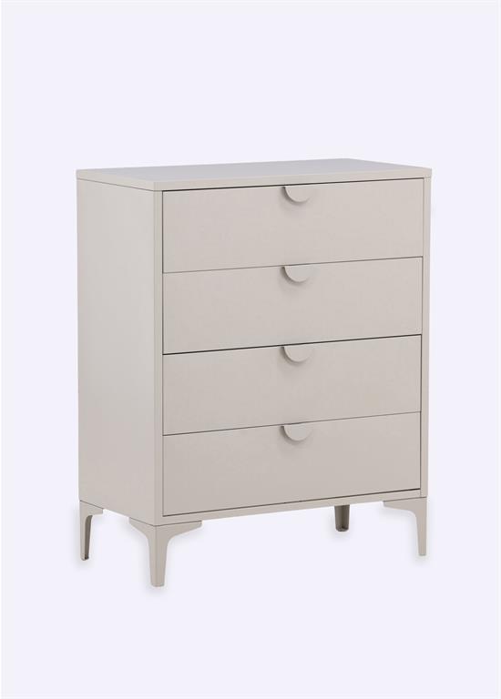 Commode épurée en acier 4 tiroirs Venture Design - VEN-15621-250 - Beige - Acier - Taille 
