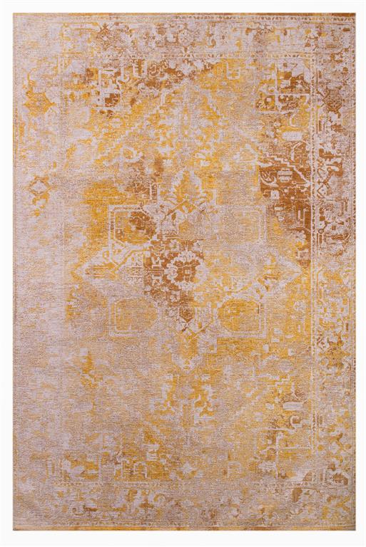 Tapis de salon moderne tissé plat jaune 240x340 cm