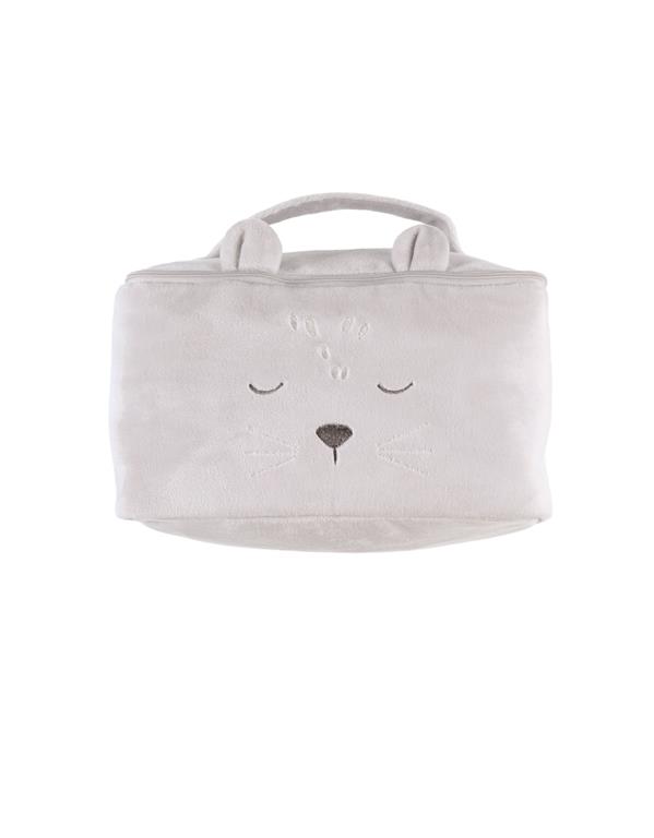 Trousse de toilette en veloudoux gris Babou & Kendi