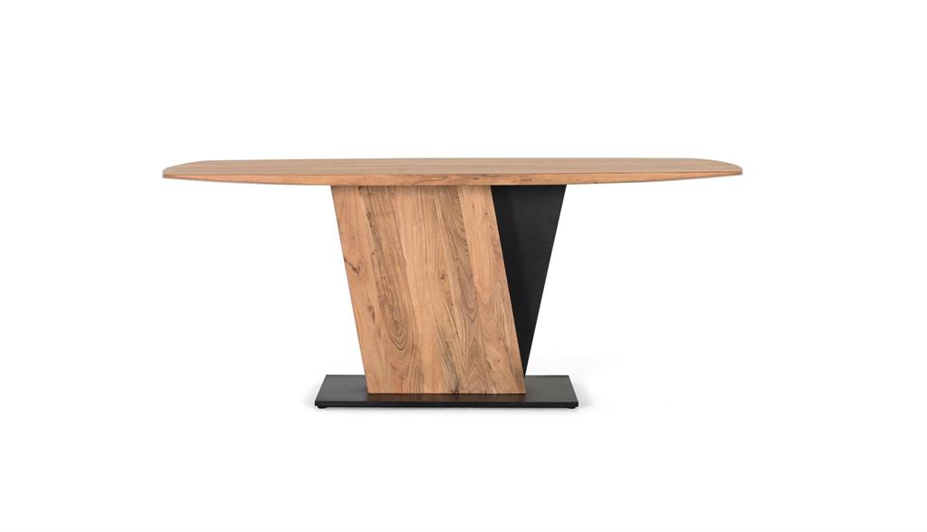 Table à manger en bois d'acacia et métal