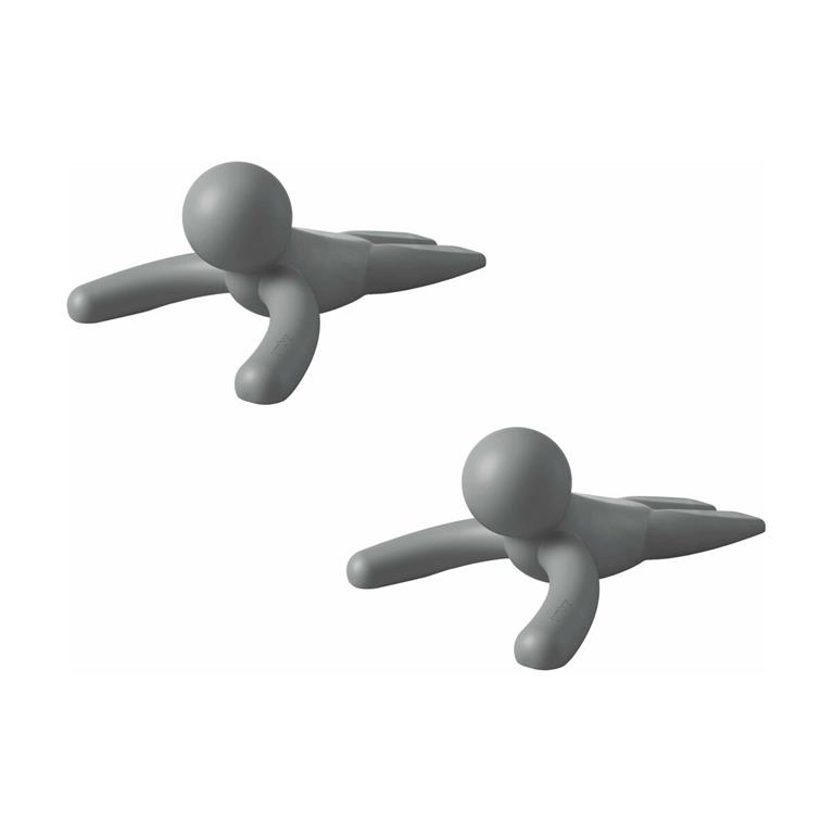 Lot de deux cale-porte en caoutchouc gris Buddy - Umbra