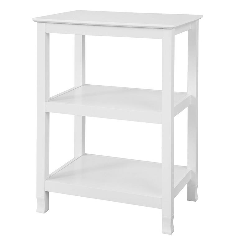 Table console effet bois blanc avec 2 étagères