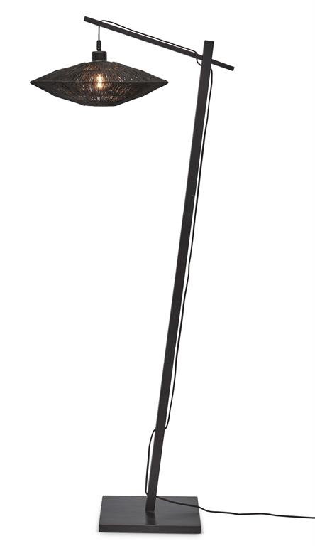 Lampadaire textile noir Ø40cm