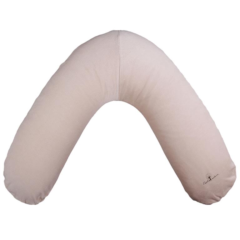 Coussin d'allaitement et de maternité 160 cm Coton bio Beige