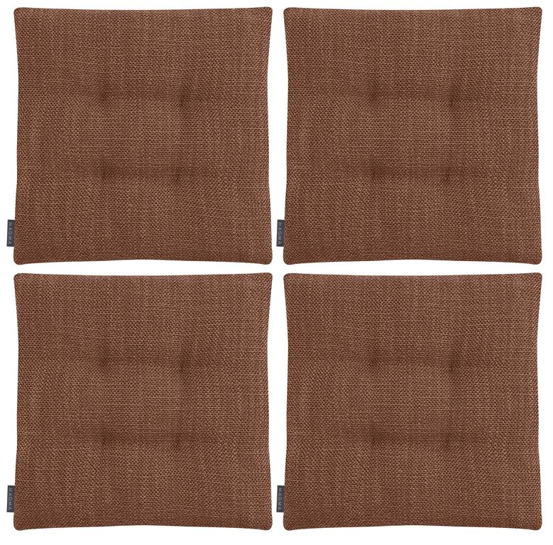 Galettes de chaises carrées brique bi-matière-Lot de 4 -42x42cm
