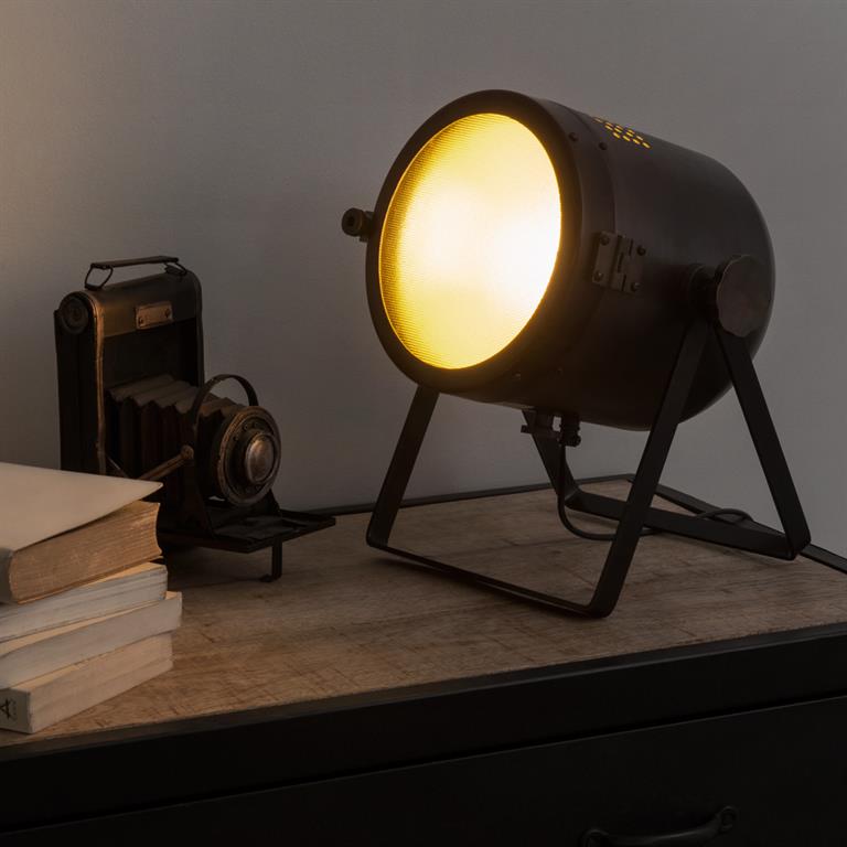 Lampe projecteur orientable en métal et verre bronze H 31 cm EWEN