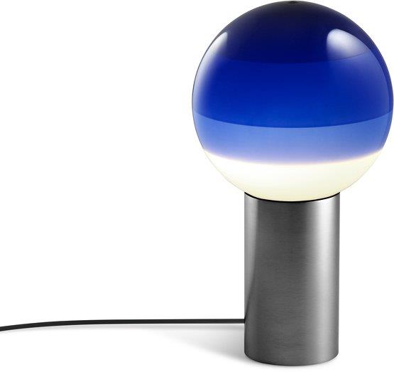 Lampe de bureau en métal et verre soufflé bleu et gris Dipping
