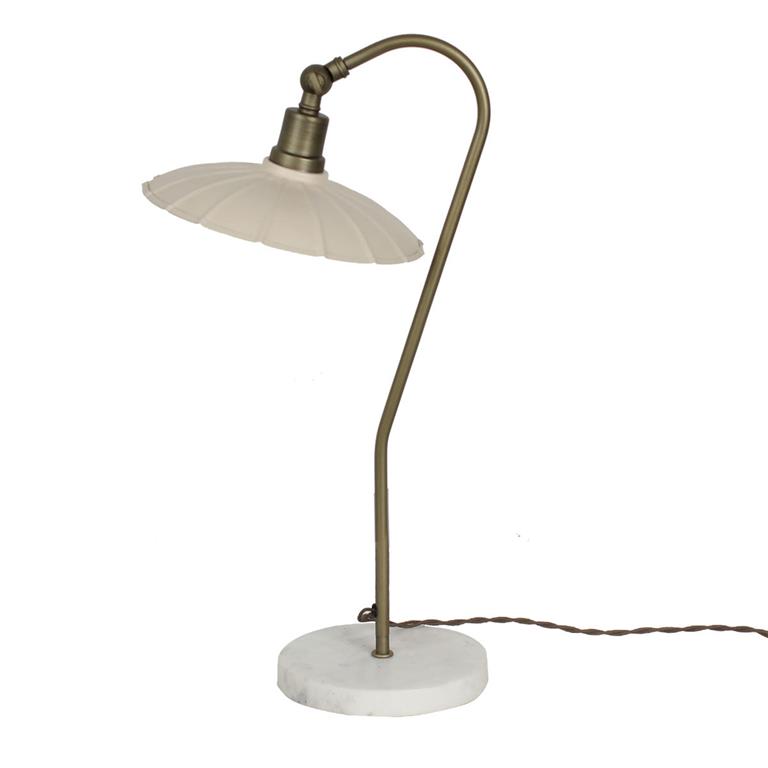 Lampe à poser vintage en métal ton crème H54