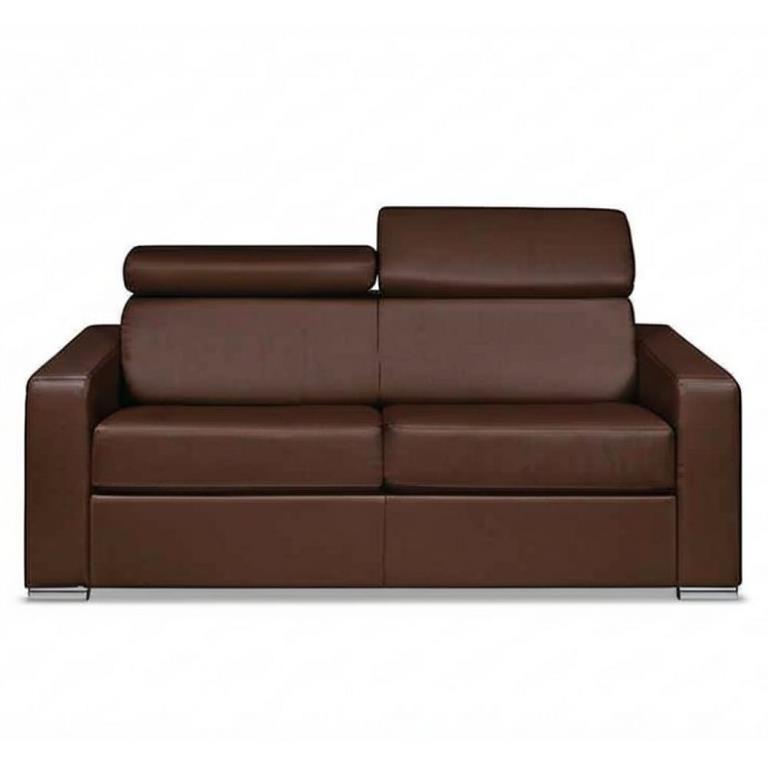 Canapé EXPRESS SIDNEY DELUXE 160 cm cuir vachette marron matelas 16 cm