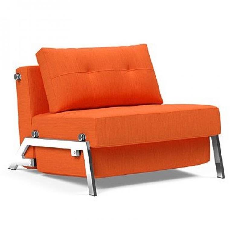 INNOVATION LIVING  Fauteuil design SOFABED CUBED 02 CHROME Elegance Orange convertible lit 200x90 cm
