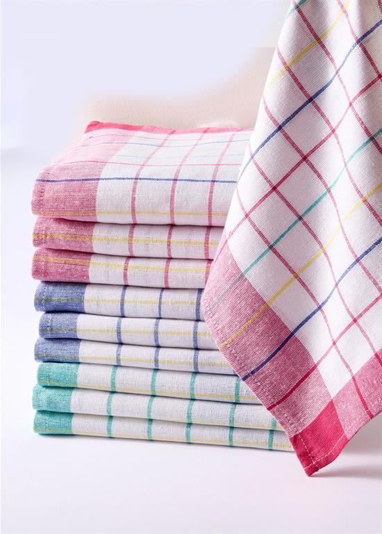 Torchon carreaux coton - lot de 10 - RELANCE - Assortis Lot10 - Coton - Taille 