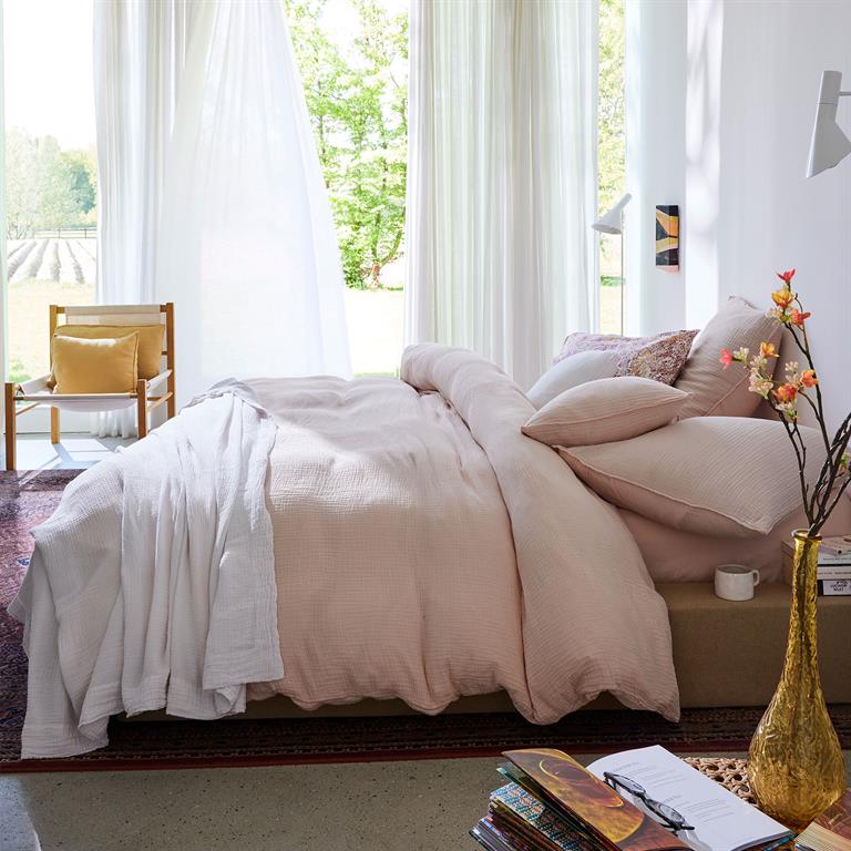 Housse de couette en gaze de coton 140x200cm Pêche
