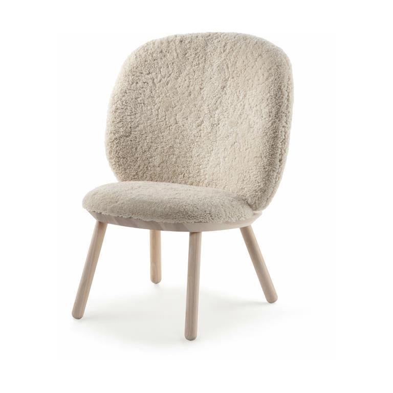 Fauteuil en frêne et laine de mouton Naïve Modèle d'exposition - Emko