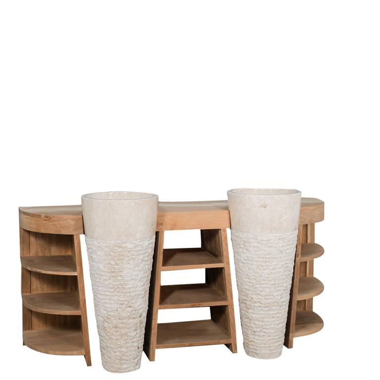 Meuble de salle de bain en teck double 180cm 