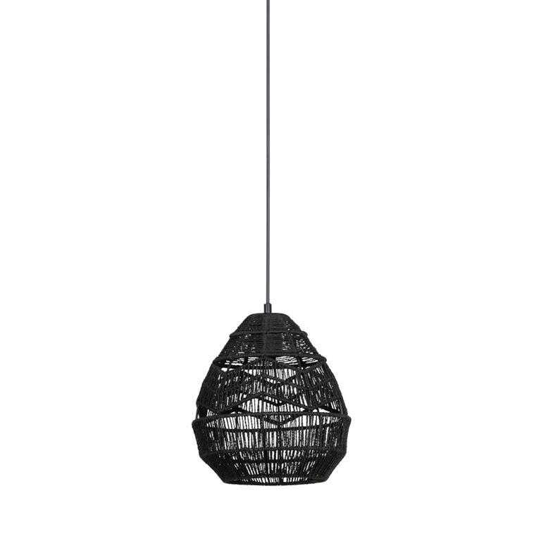 Suspension en corde de papier noir
