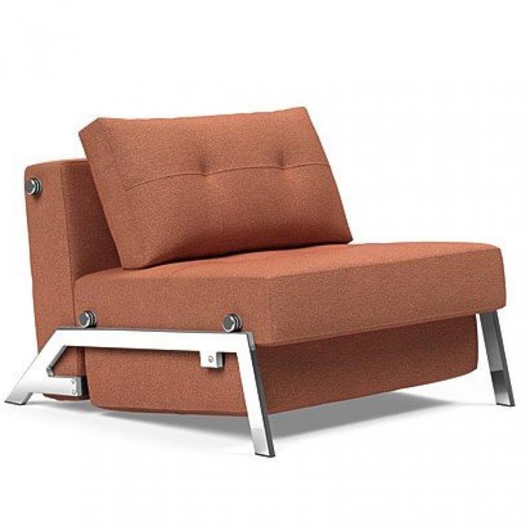 INNOVATION LIVING  Fauteuil design SOFABED CUBED 02 CHROME Weda Rust convertible lit 200x90 cm
