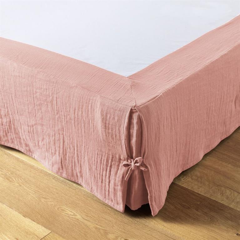 Cache sommier gaze de coton uni 160x200 cm